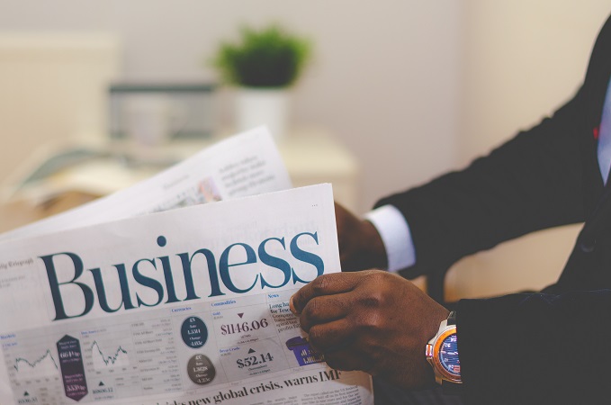 Gentleman reading Business journal